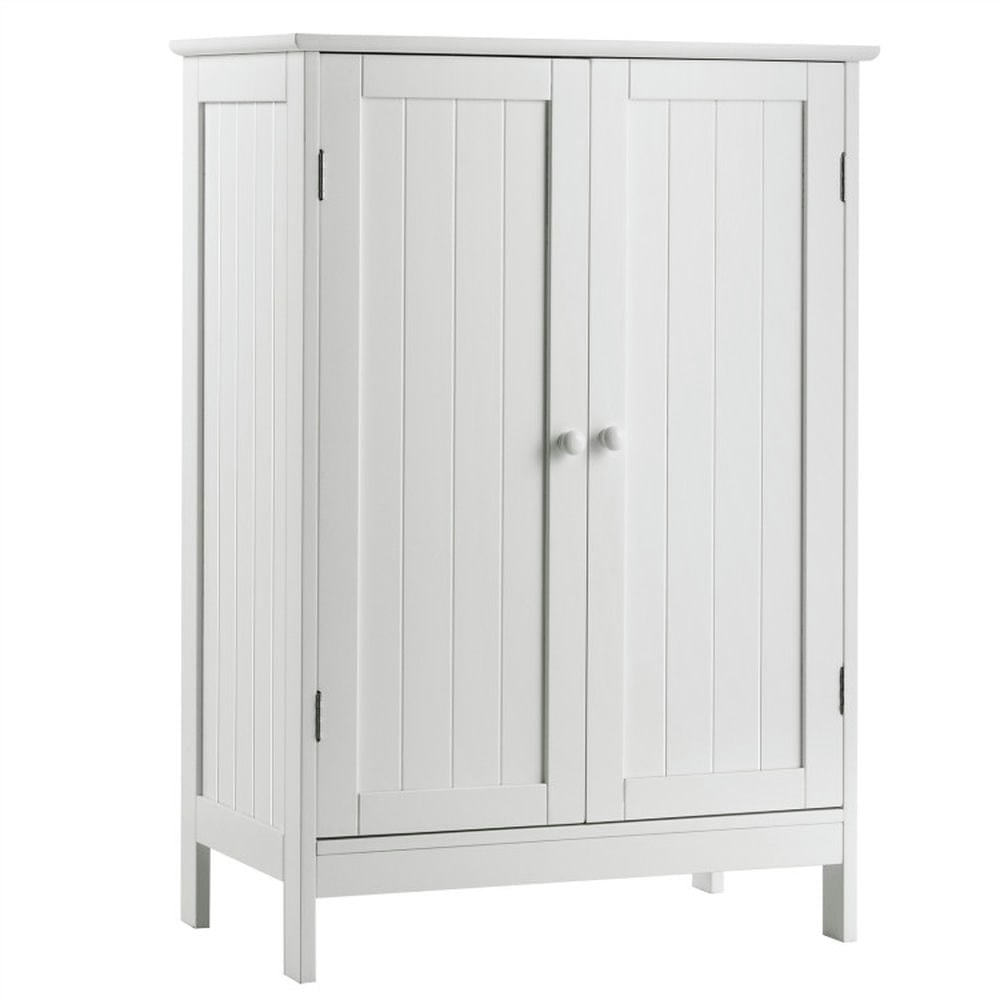 Kadyn Bathroom Cabinet, Bathroom Floor Cabinet, Bathroom Floor Storage Double Door Cupboard Cabinet-White