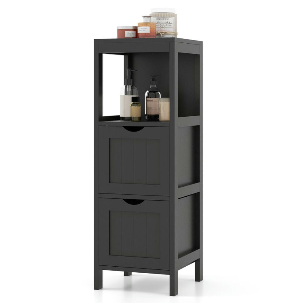 Kadyn Bathroom Cabinet, Bathroom Floor Cabinet, Freestanding Storage Cabinet with 2 Removable Drawers for Bathroom-Black
