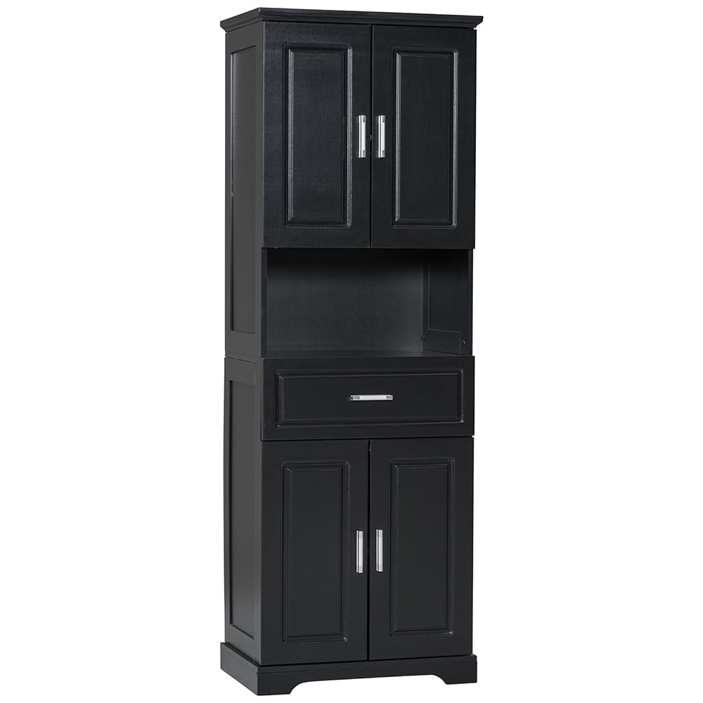 Kadyn Bathroom Cabinet, Floor Cabinet,Tall Bathroom Cabinet with Four Doors, Large Storage Space ...