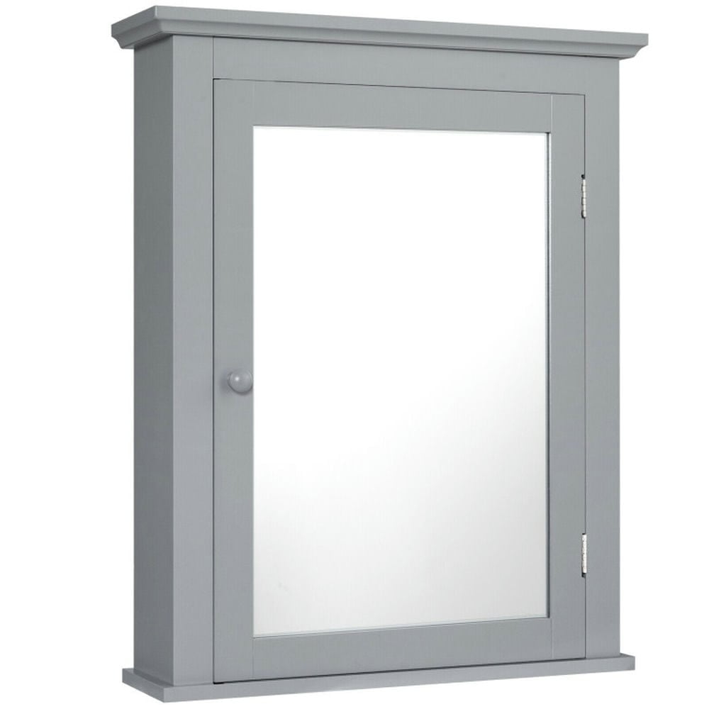 Kadyn Bathroom Wall Cabinet, Wall Storage Cabinet, Bathroom Mirror Cabinet Wall Mounted Adjustable Shelf Medicine Storage-Gray