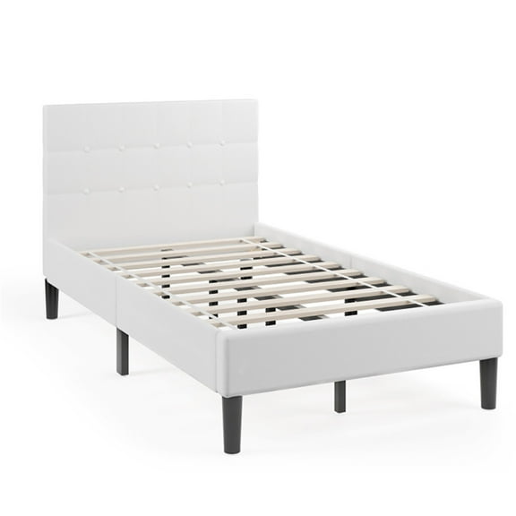 Kadyn Bed Frame with Button Tufted Tall Headboard,Upholstered Platform Bed,No Box Spring Needed,Noise-Free