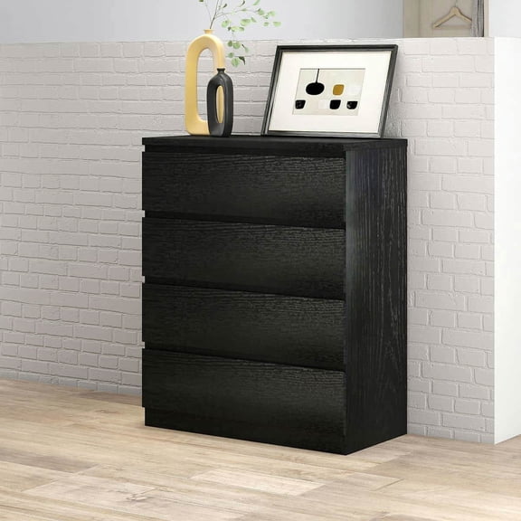 Kadyn Bedroom Dresser, Chest of Drawers,4 Drawers Chest of Drawers, Modern Black Dresser, Nightstand for Bedroom, Living Room