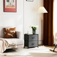 thumbnail image 1 of Kadyn Bedside Nightstand,End Table with 2 Drawers for Bedroom, Storage Organizer Furniture, Fabric Cabinet Wood Top, Lightweight Chest of Drawers, Mini Dresser for Clothes, Closet, Dorm,Gray, 1 of 9