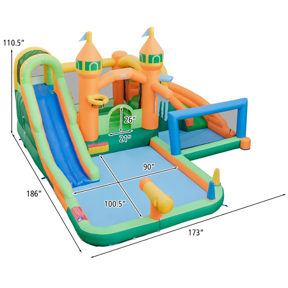 Kadyn Blow Up Jumping Bouncer, Inflatable Castle, Inflatable Jump Bouncy Castle, Kids Inflatable Water Slide for Yard Lawn (Without Blower)