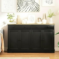 Kadyn Buffet Cabinet with Storage Drawers and Adjustable Shelves, Sideboard Cabinet for Living Room, Dining Room, Entryway, Black