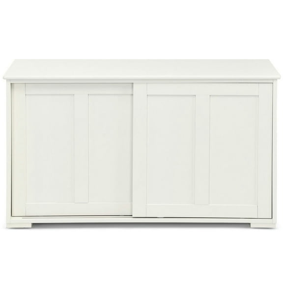 Kadyn Buffet Sideboard,Sideboard Buffet Cabinet,Kitchen Storage Cupboard Cabinet with Sliding Door-Antique White