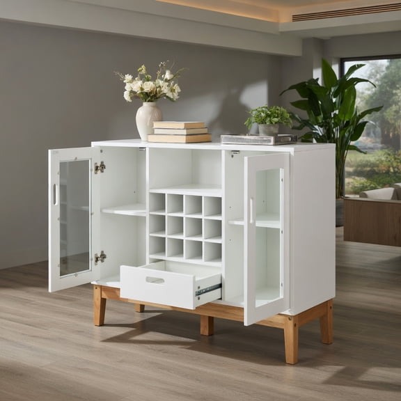 Kadyn Buffet Sideboard,Sideboard Buffet Cabinet,Wood Wine Storage Cabinet Sideboard Console Buffet Server-White