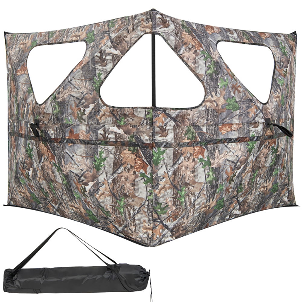 Kadyn Camping Cot Tent, Foldable Elevated Tent Set, 2-Panel Hunting Ground Blind Pop Up Fence with 3 Shoot Through Ports