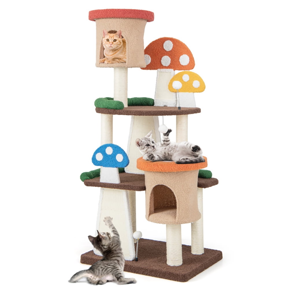 Kadyn Cat Tree for Large Cat, Cat Tower Heavy Duty, Extra Tall Cat Condo, 4-In-1 Cat Tree with 2 Condos and Platforms for Indoors-Multicolor