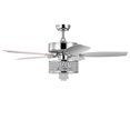thumbnail image 1 of Kadyn Ceiling Fan,Chandelier Fan,50 Inch Electric Crystal Ceiling Fan with Light Adjustable Speed Remote Control-Silver, 1 of 6
