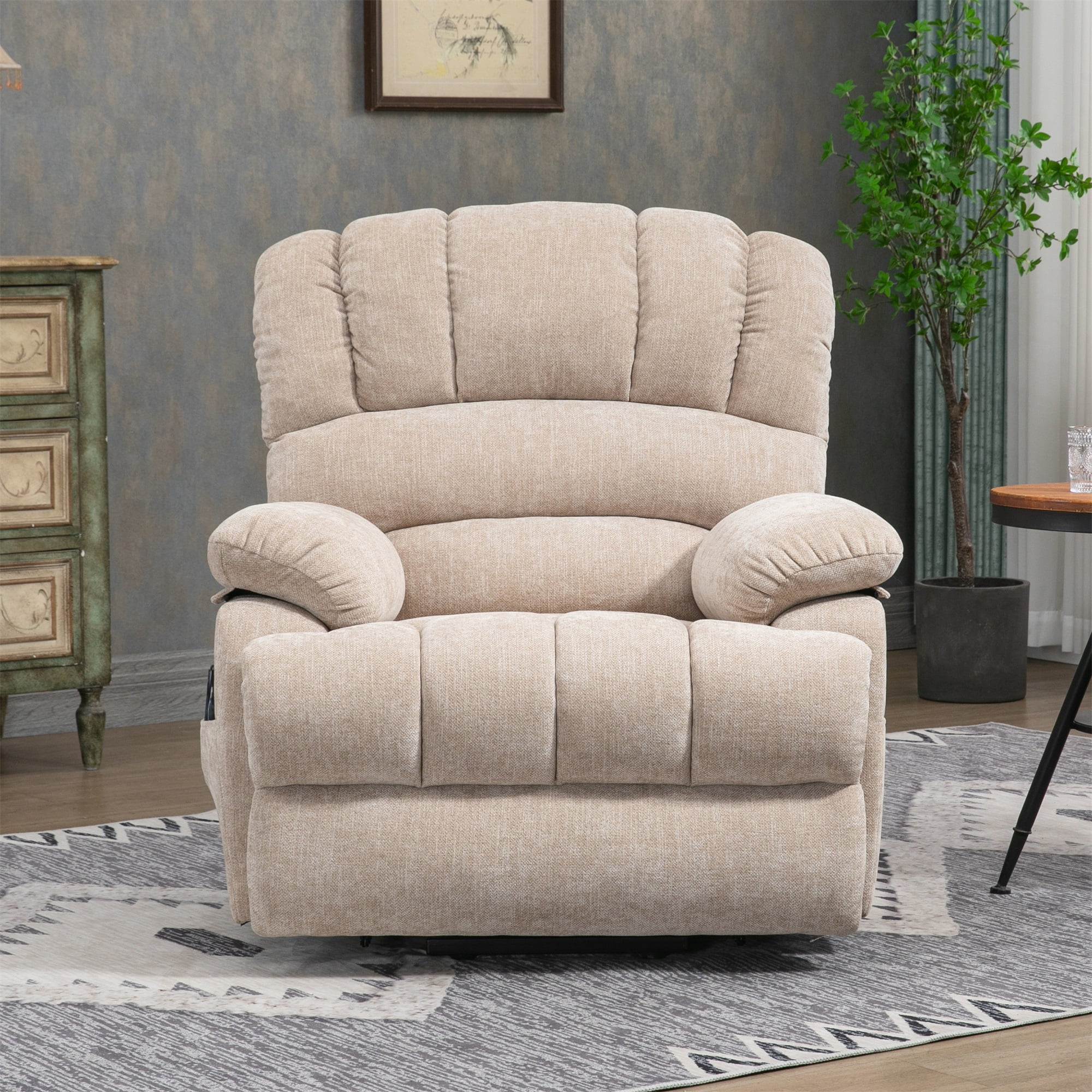 Kadyn Chenille Power Lift Recliner Chair with 8-Point Vibration Massage and Lumbar Heating for Living Room Bedroom, Beige Kadyn Chenille Power Lift Recliner Chair with 8-Point Vibration Massage and Lumbar Heating for Living Room Bedroom, Beige