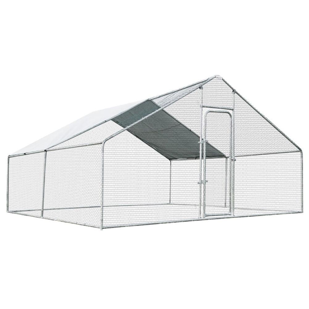 13' x 13' White Galvanized Steel Outdoor Chicken Playpen