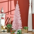 thumbnail image 1 of Kadyn Christmas Tree, Xmas Trees,5' Artificial Pencil Christmas Tree, Slim Xmas Tree with 294 Realistic Branch Tips, Pink, 1 of 6