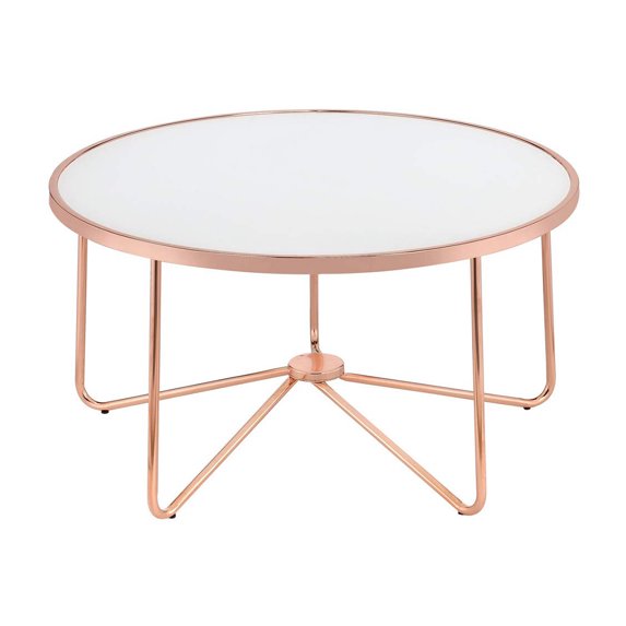 Kadyn Coffee Table, Center Table, Coffee Table in Rose Gold & Frosted Glass