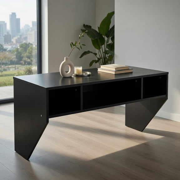 Kadyn Computer Desk, Laptop PC Table,Computer Table,Wall Mounted Floating Sturdy Computer Table with Storage Shelf-Black