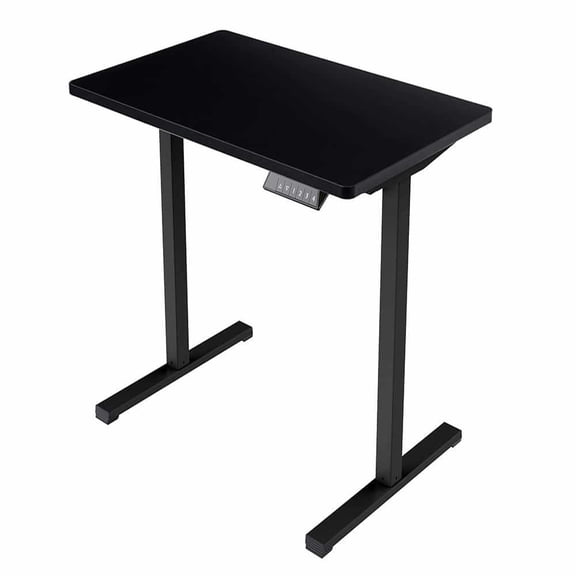 Kadyn Computer Home Office Desk, Standing Desk, Electric Standing Desk, Home Office Computer Workstation Sit Stand up Desk (Black Frame + Black Top)