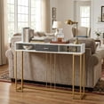 thumbnail image 1 of Kadyn Console Desk Table, Console Table, Entryway Table, Side Table, Display Table, Narrow Long Sofa Table for Living Room-White, 1 of 8