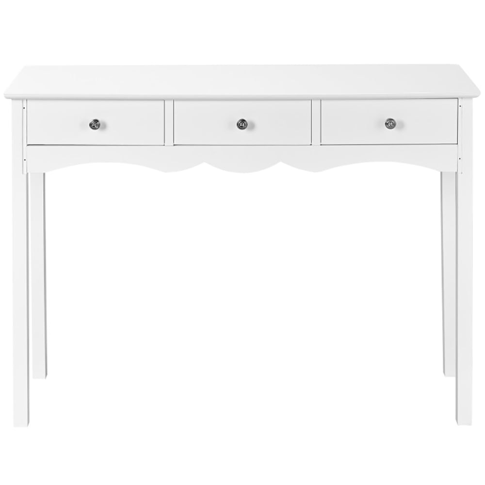 White MDF Console Table with Storage Drawers