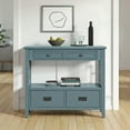 thumbnail image 1 of Kadyn Console Table, Entryway Table, Side Table, Display Table,36" Farmhouse Pine Wood Console Table with 4 Drawers & 1 Storage Shelf( Blue), 1 of 12