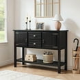 thumbnail image 1 of Kadyn Console Table, Entryway Table, Side Table, Display Table,48" Solid Wood Sideboard Console Table with 2 Drawers and Cabinets and Bottom Shelf (Espresso, 1 of 11