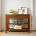 thumbnail image 1 of Kadyn Console Table, Entryway Table, Side Table, Display Table,Console Sofa Table with 2 Storage Drawers and 2 Tiers Shelves for Living Room, Brown, 1 of 12