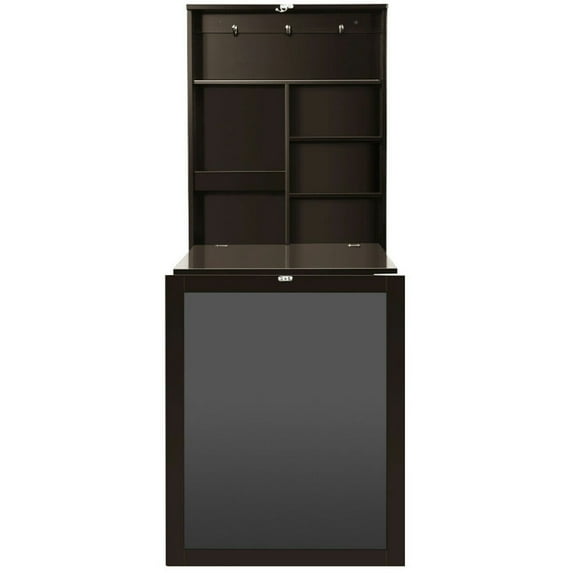 Kadyn Convertible Wall Mounted Table with A Chalkboard-Brown