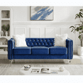 thumbnail image 1 of Kadyn Couch, Futon Sofa, Sofa Couch,Navy Blue, Three-seater Sofa with Removable Cushion and Two Plush Pillow, 1 of 12