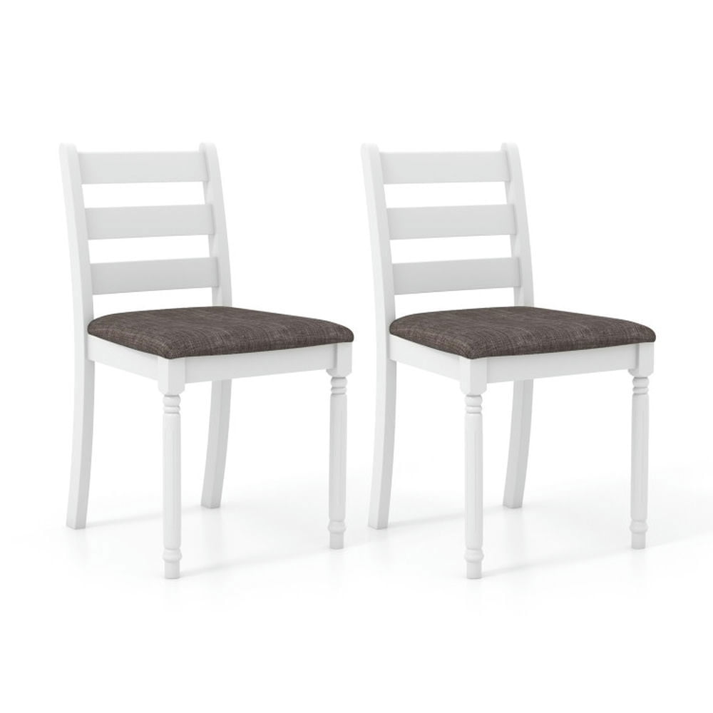 Kadyn Dining Room Chairs, Dining Chairs, Dinner Chair,Set of 2 Rubber Wood Dining Chairs with Upholstered Seat-White