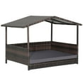 thumbnail image 1 of Kadyn Dog House Indoor Outdoor, Pet Dog House, Outdoor Wicker Dog House with Weatherproof Roof-Gray, 1 of 7