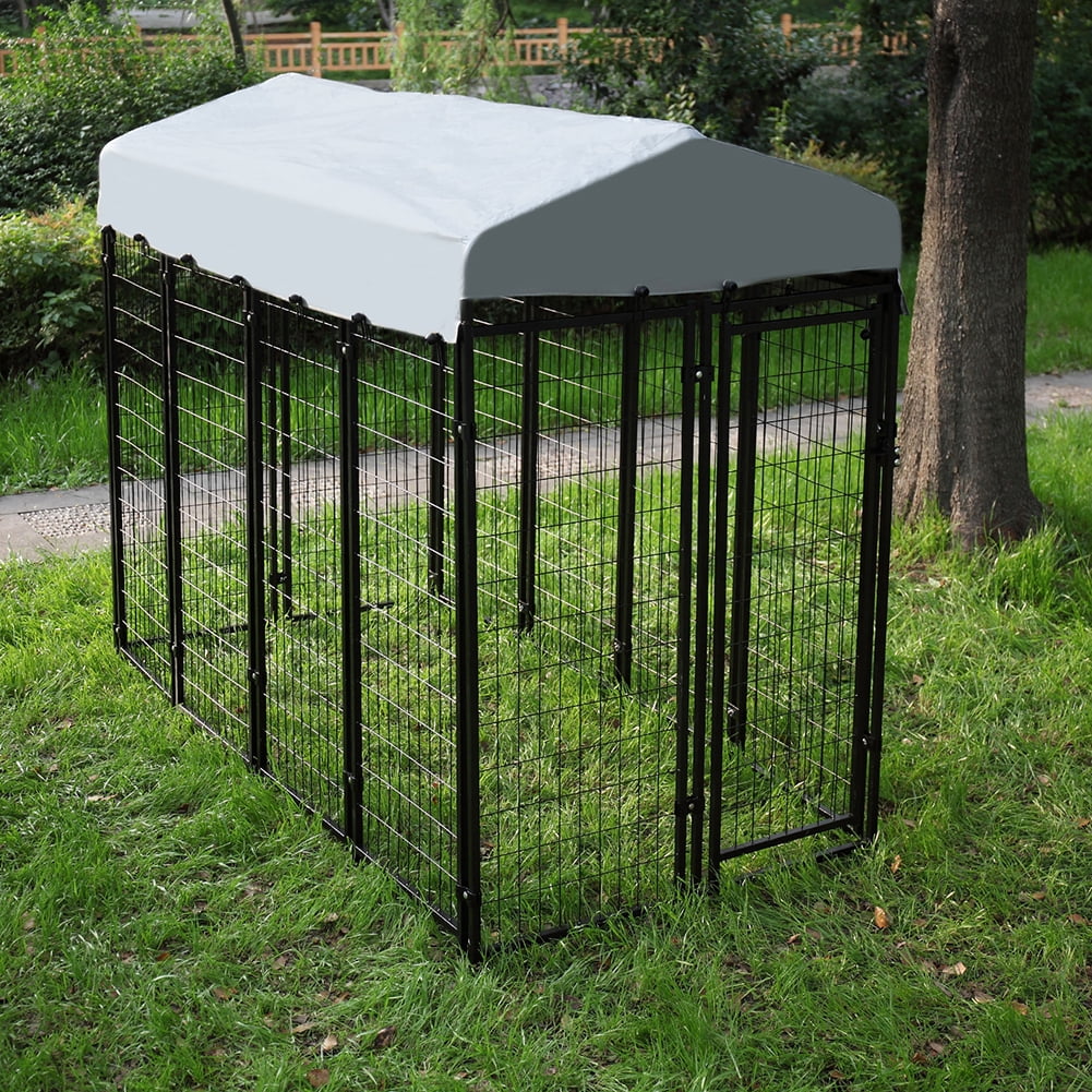 Kadyn Dog Kennel with Roof Cover Heavy Duty Dog Crate for Medium and Large size Dogs, Black (Sandblasted) Kadyn Dog Kennel with Roof Cover Heavy Duty Dog Crate for Medium and Large size Dogs, Black (Sandblasted)