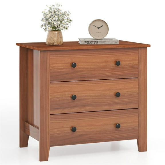 Kadyn Dresser,Chest of Drawers,3 Drawer Dresser Chest of Drawers Bedside Table-Walnut