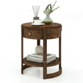 thumbnail image 1 of Kadyn End Tables,Side Tables,2-Tier Round End Table Mid Century Modern Nightstand with Drawer and Shelf, 1 of 5