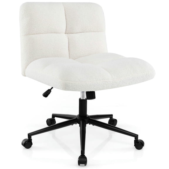 Kadyn Ergonomic Office Chair, Computer Chair,Gaming Chair,Cross Legged Chair with Wheels with Padded Seat Adjustable Height for Bedroom Study-Beige