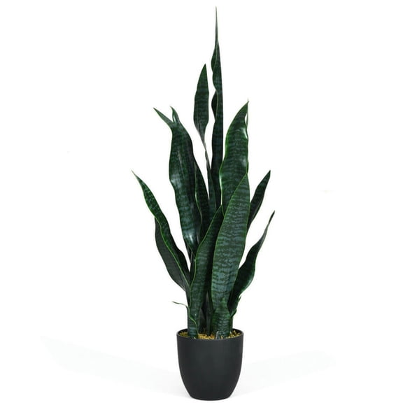 Kadyn Faux Plants Home Decor, Small Faux Plants,35.5 Inch Indoor-Outdoor Artificial Fake Snake Plant
