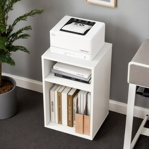 Kadyn Filing Storage Organizer,File Storage Organizer,File Cabinet,Mobile File Cabinet Wooden Printer Stand Vertical Storage Organizer-White