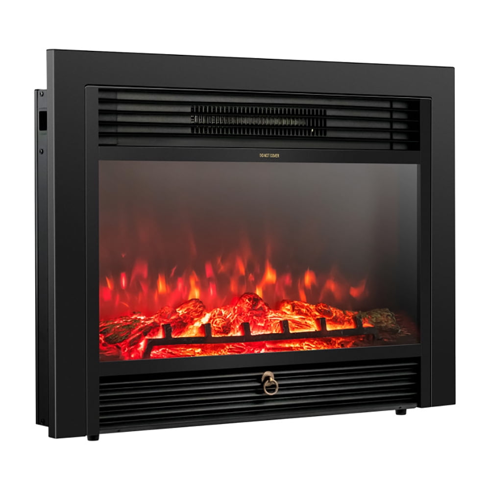 28.5" Black Wall Mounted Electric Fireplace with Adjustable Flames