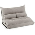 thumbnail image 1 of Kadyn Floor Chair, Legless Tatami Chair, Lounge Chair,Lazy Chair,Adjustable Floor Sofa Bed with 2 Lumbar Pillows-Gray, 1 of 7