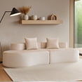 thumbnail image 1 of Kadyn Floor Sofa, Bedroom Sofa, CouchModern Sofa with Deep Seat, Comfy Compressed 2 Seater Sofa, No Assembly Required, Beige, 1 of 9