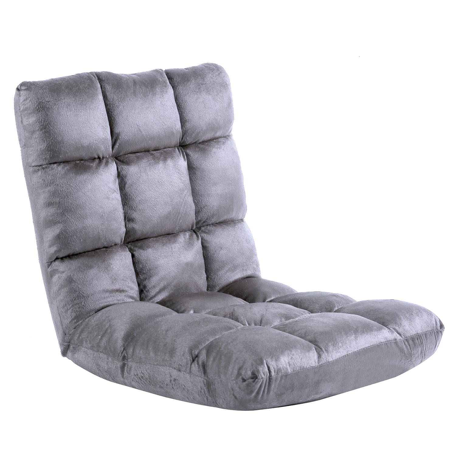 Kadyn Folding Padded Gaming Sofa Chair, 5-Position Adjustable Floor Chair with Back Support, Lounge Chair for Adults Video Gaming, Grey Kadyn Folding Padded Gaming Sofa Chair, 5-Position Adjustable Floor Chair with Back Support, Lounge Chair for Adults Video Gaming, Grey