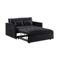 thumbnail image 1 of Kadyn Futon Sofa Bed, 54" Adjustable Backrest Convertible Futon Sofa for Living Room, Futon Sleeper Sofa with Side Pouch, Black, 1 of 12