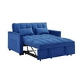 thumbnail image 1 of Kadyn Futon Sofa Bed, 54" Adjustable Backrest Convertible Futon Sofa for Living Room, Futon Sleeper Sofa with Side Pouch, Blue, 1 of 9