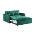 thumbnail image 1 of Kadyn Futon Sofa Bed, 54" Adjustable Backrest Convertible Futon Sofa for Living Room, Futon Sleeper Sofa with Side Pouch, Green, 1 of 9