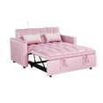 thumbnail image 1 of Kadyn Futon Sofa Bed, 54" Adjustable Backrest Convertible Futon Sofa for Living Room, Futon Sleeper Sofa with Side Pouch, Pink, 1 of 9