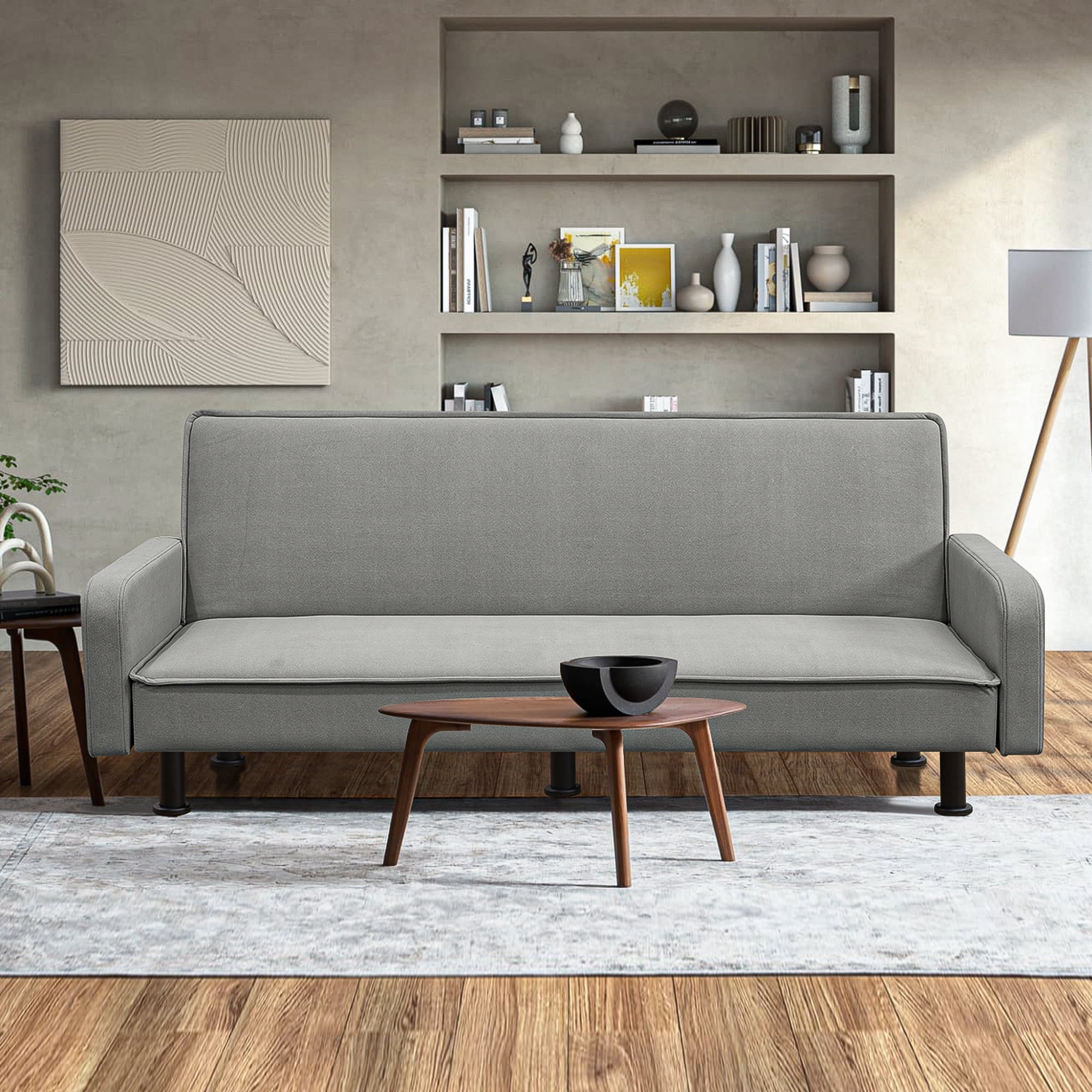 Kadyn Futon Sofa Bed, Convertible Futon for Living Room, Futon Sleeper Sofa, Grey Kadyn Futon Sofa Bed, Convertible Futon for Living Room, Futon Sleeper Sofa, Grey