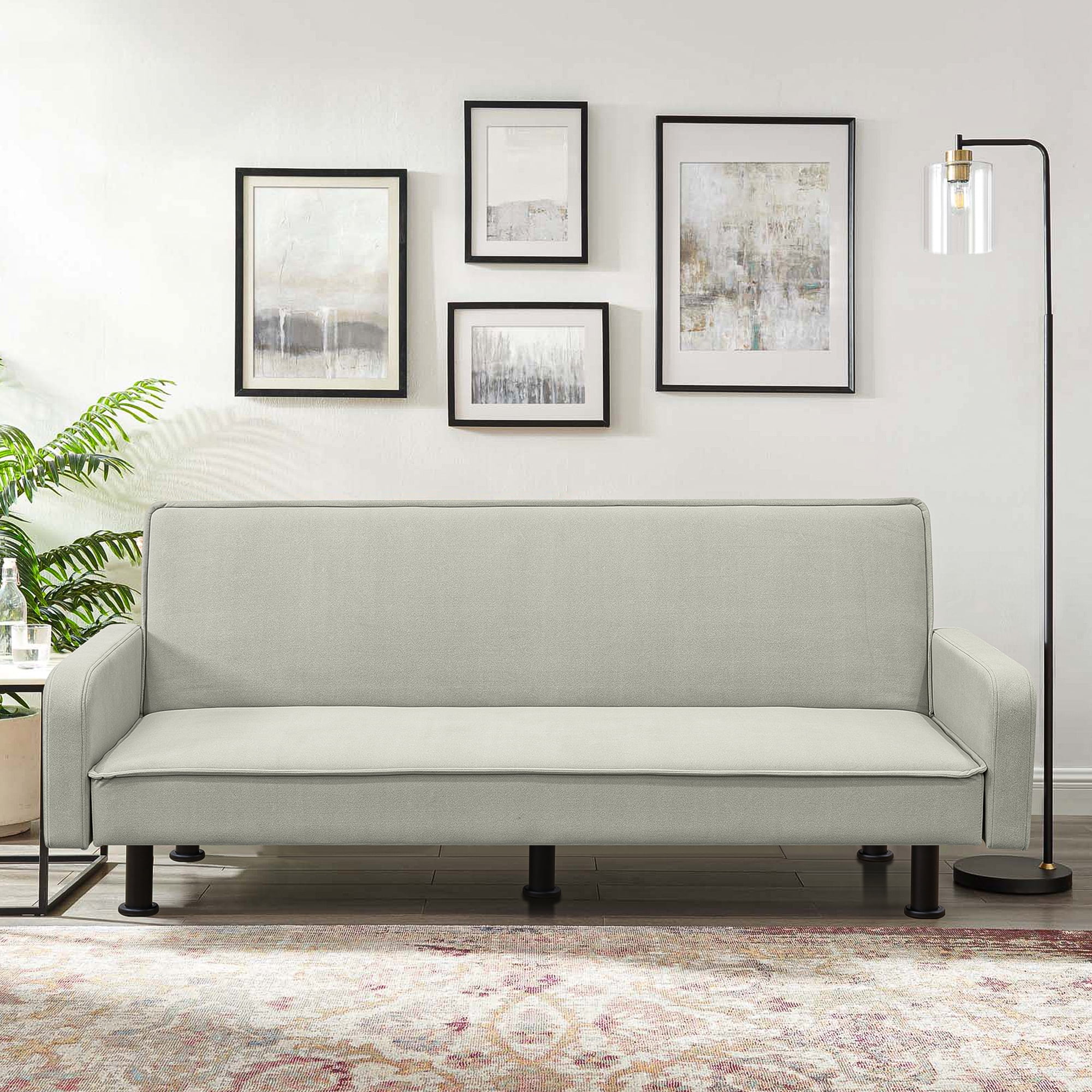 Kadyn Futon Sofa Bed, Convertible Futon for Living Room, Futon Sleeper Sofa, Light Grey Kadyn Futon Sofa Bed, Convertible Futon for Living Room, Futon Sleeper Sofa, Light Grey