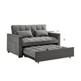 thumbnail image 1 of Kadyn Futon Sofa Bed, 54" Adjustable Backrest Convertible Futon Sofa for Living Room, Futon Sleeper Sofa with Side Pouch, Gray, 1 of 10