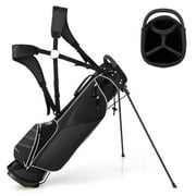 Kadyn Golf Stand Bag,Golf Club Bag,Golf Stand Carry Bag,Golf Stand Cart Bag with 4 Way Divider Carry Organizer Pockets-Black
