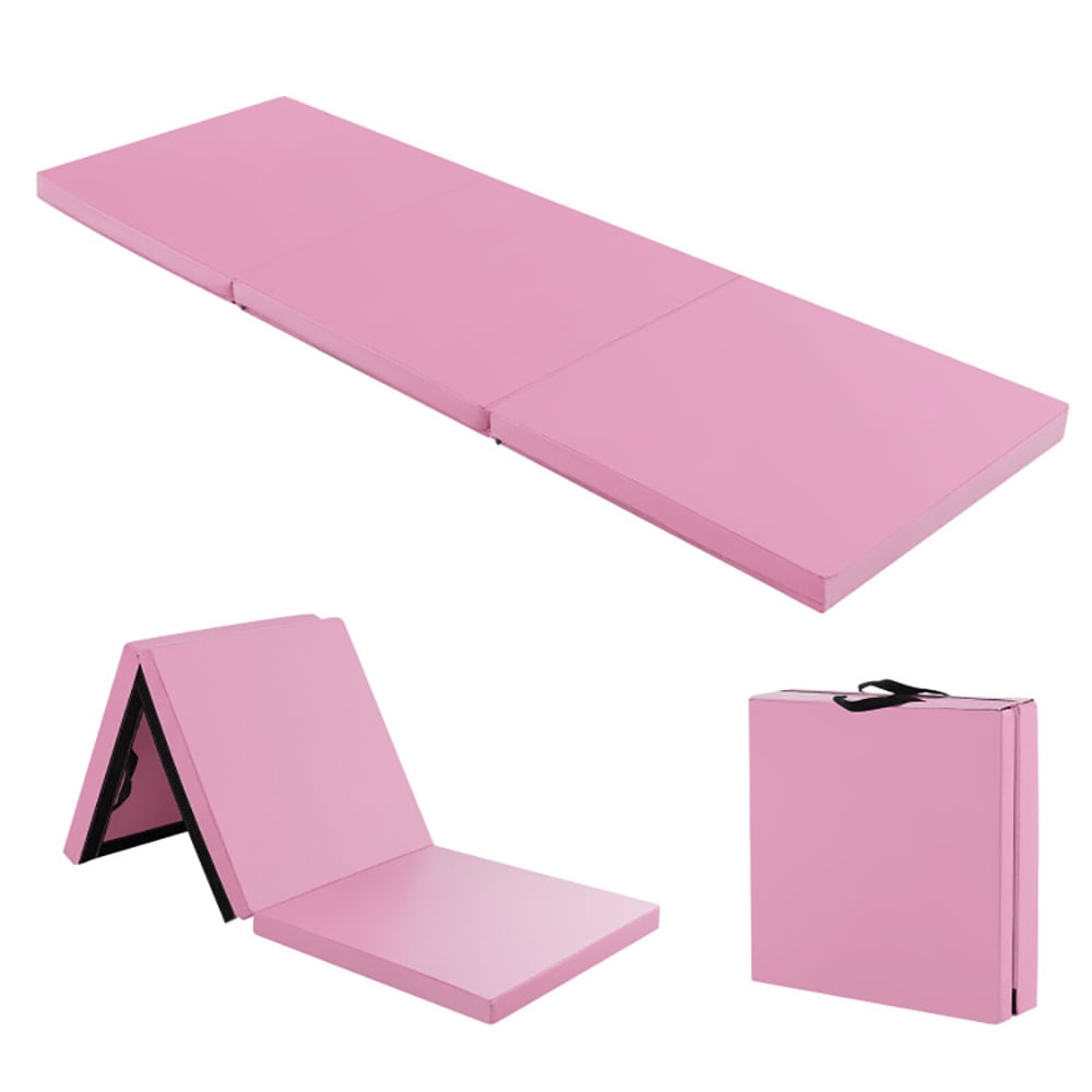 Kadyn Gymnastics Mat, Tumbling Mat, Gym Mat , Cheer Mats, Home Exercise Aerobics Fitness,6 x 2 FT Tri-Fold Gym Mat with Handles and Removable Zippered Cover-Pink Kadyn Gymnastics Mat, Tumbling Mat, Gym Mat , Cheer Mats, Home Exercise Aerobics Fitness,6 x 2 FT Tri-Fold Gym Mat with Handles and Removable Zippered Cover-Pink