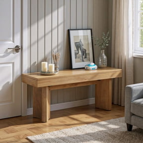 Kadyn Hallway Bench, Bench,Hallway Wooden Bench for Entryway & Living Room, Brown