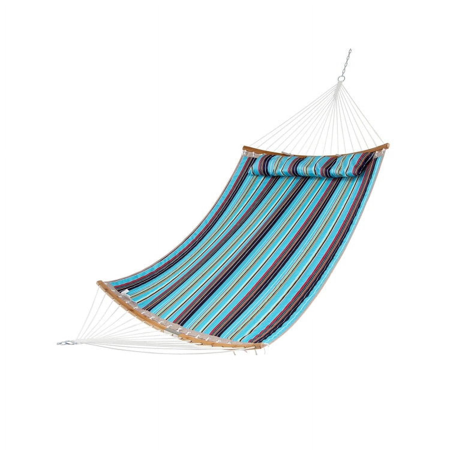 Kadyn Hammock Bed,Hammock Large Double Deluxe Hammock Swing Bed with Detachable Pillow for Outdoor & Wedding Party Decor, Blue